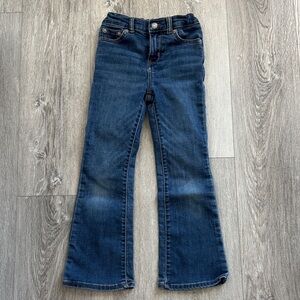 EUC Levi's Girls’ Flare Blue Denim Jeans Size 6/6X w/ Adjustable Waist RN81917